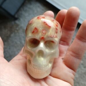 Mystic Skull Candle Holder with Red Accents